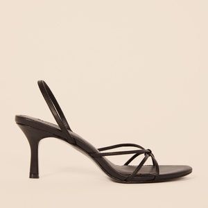 Reformation Strappy Myra Heels Black 3” NWOT